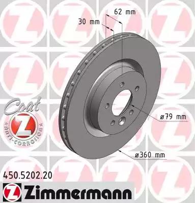 Тормозной диск ZIMMERMANN 450.5202.20 - Фото #1