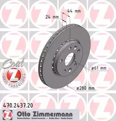 Тормозной диск ZIMMERMANN 470.2437.20 - Фото #1
