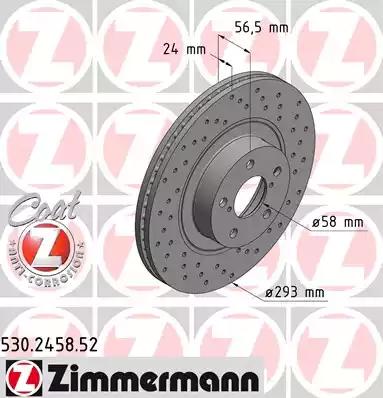Тормозной диск ZIMMERMANN 530.2458.52 - Фото #1