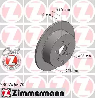Тормозной диск ZIMMERMANN 530.2466.20 - Фото #1