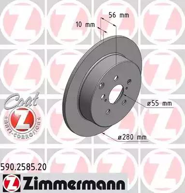 Тормозной диск ZIMMERMANN 590.2585.20 - Фото #1