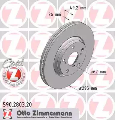 Тормозной диск ZIMMERMANN 590.2803.20 - Фото #1