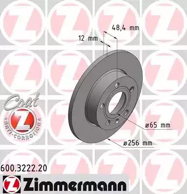 Тормозной диск ZIMMERMANN 600.3222.20 - Фото #1