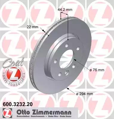 Тормозной диск ZIMMERMANN 600.3232.20 - Фото #1