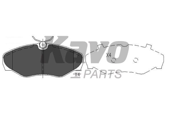 Колодки тормозные дисковые {перед, с пластинами} KAVO PARTS KBP-6566 - Фото #1