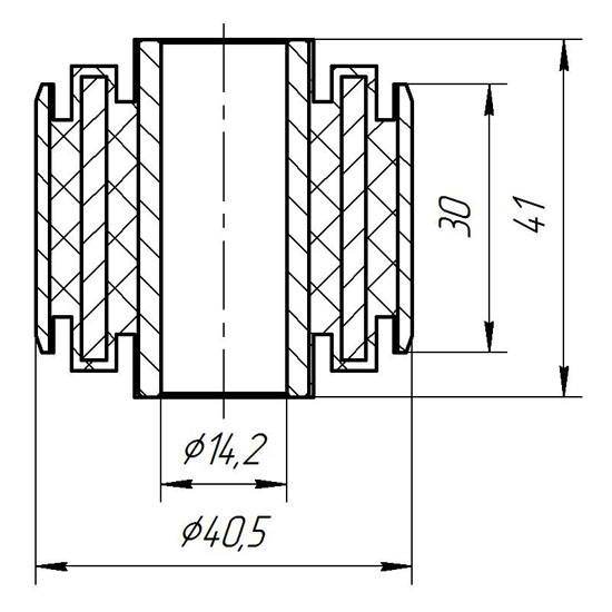 Сайлентблок наружный прямого нижнего рычага передней подвески METGUM 14-33 - Фото #2