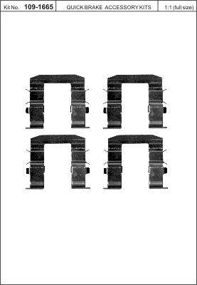 Комплект монтажный тормозных колодок OJD (QUICK BRAKE) 109-1665 - Фото #1
