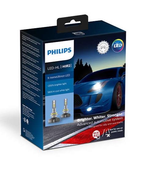 Лампы светодиодные комплект Philips X-TremeUltinon LED +200% HIR2 12V 25W 5800K (2 шт.) PHILIPS 11012XUX2 - Фото #1