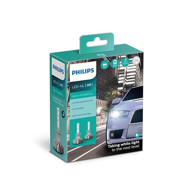 Лампы светодиодные комплект Philips Ultinon Pro5000 +160% H1 13,2V 15W 5800K (2 шт.) PHILIPS 11258U50CWX2 - Фото #1