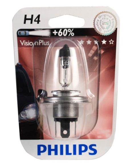 Лампа галогенная Philips VisionPlus +60% H4 12V 60/55W PHILIPS 12342VP-BL - Фото #1
