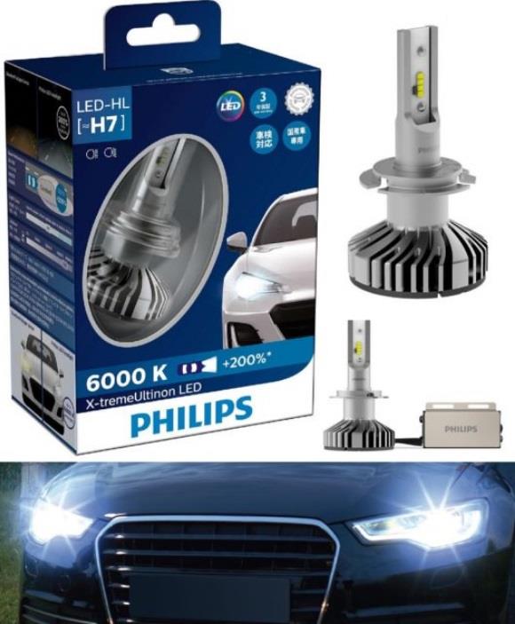 Лампы светодиодные комплект Philips X-TremeUltinon LED H7 12V 6500K (2 шт.) PHILIPS 12985BWX2 - Фото #1