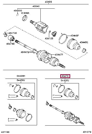 Shaft assy, front drive outboard joint, lh Toyota/Lexus 43470-09B60