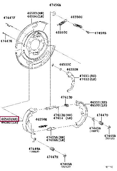 Колодка ручного гальма Toyota/Lexus 46540-48030