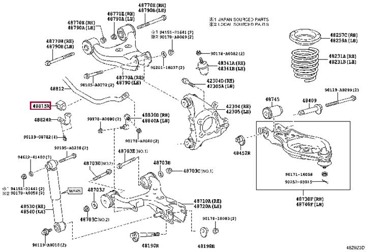втулка стабілізатора Toyota/Lexus 48815-06080 - Фото #1