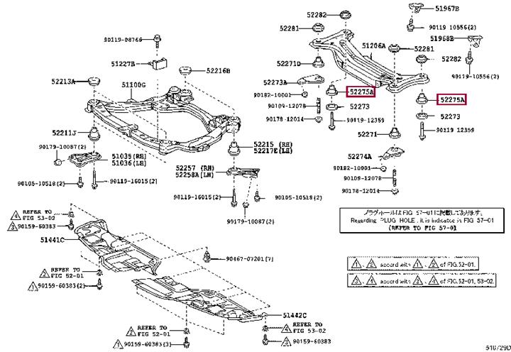 Сайлентблок подрамника Toyota/Lexus 52275-33050