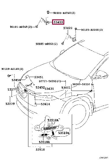 Петля (TOYOTA) (F) Toyota/Lexus 534100E120 - Фото #1