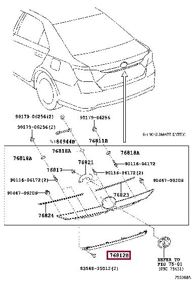Накладка кришки багажника Toyota/Lexus 76812-33050 - Фото #1