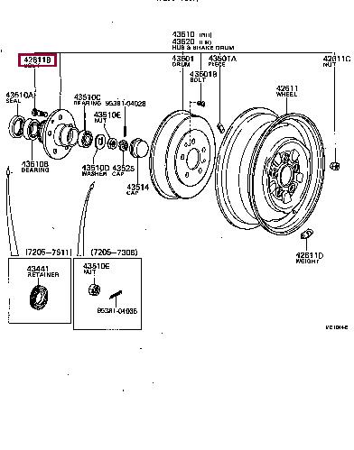 Bolt, hub (for front axle) Toyota/Lexus 90942-02037