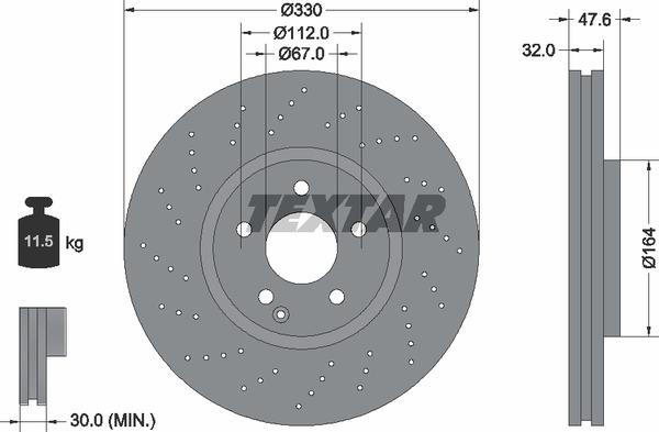 Тормозной диск TEXTAR 92124105 - Фото #1