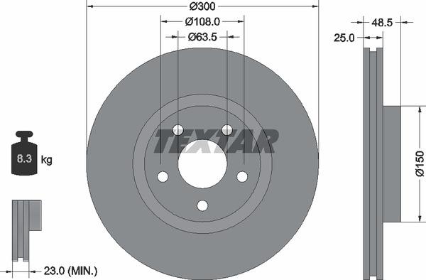 Тормозной диск TEXTAR 92141305 - Фото #1