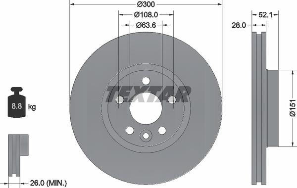 Тормозной диск TEXTAR 92159205 - Фото #1
