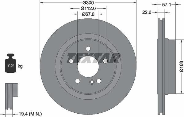 Тормозной диск TEXTAR 92163605 - Фото #1