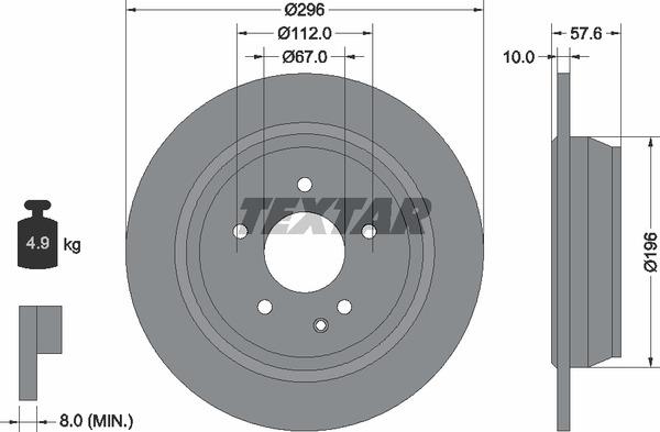 Тормозной диск TEXTAR 98200 1235 0 1 - Фото #1