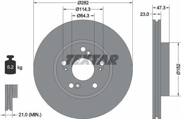 Тормозной диск TEXTAR 98200 1284 0 1 - Фото #1