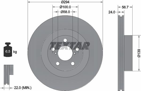 Тормозной диск TEXTAR 98200 1395 0 1 - Фото #1
