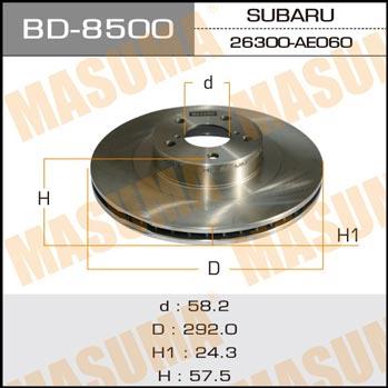 Диск тормозной Masuma BD-8500