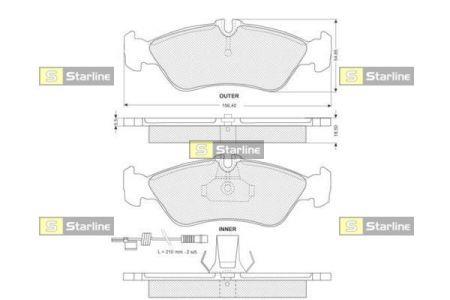 Гальмiвнi колодки, к-кт. STARLINE BD S138