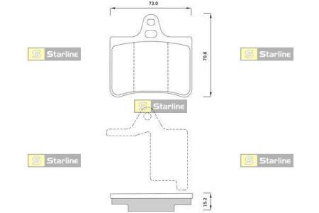 Колодки тормозные дисковые, комплект STARLINE BD S358 - Фото #1