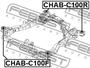 Сайлентблок подрамника переднего передний FEBEST CHAB-C100F