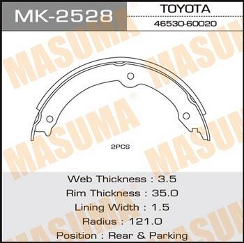 Колодки тормозные Masuma MK-2528