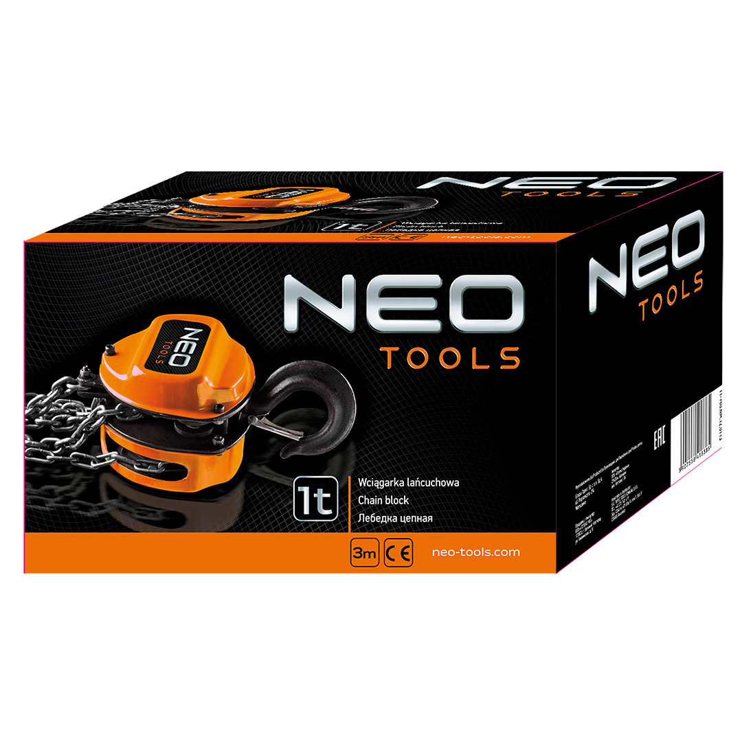 Ланцюгова лебідка 1 т, 3 м Neo Tools 11-760 - Фото #2