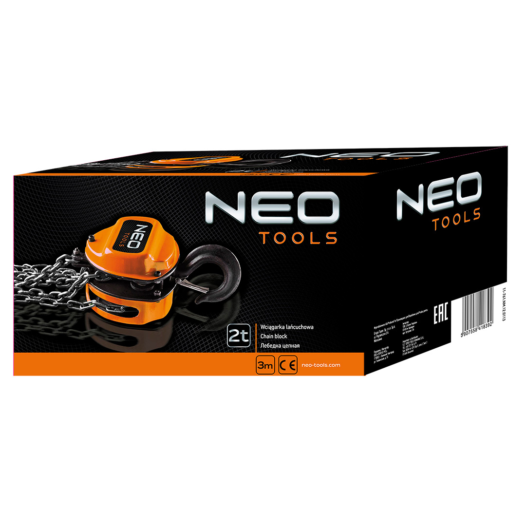 Ланцюгова лебідка 2 т, 3 м Neo Tools 11-761 - Фото #2