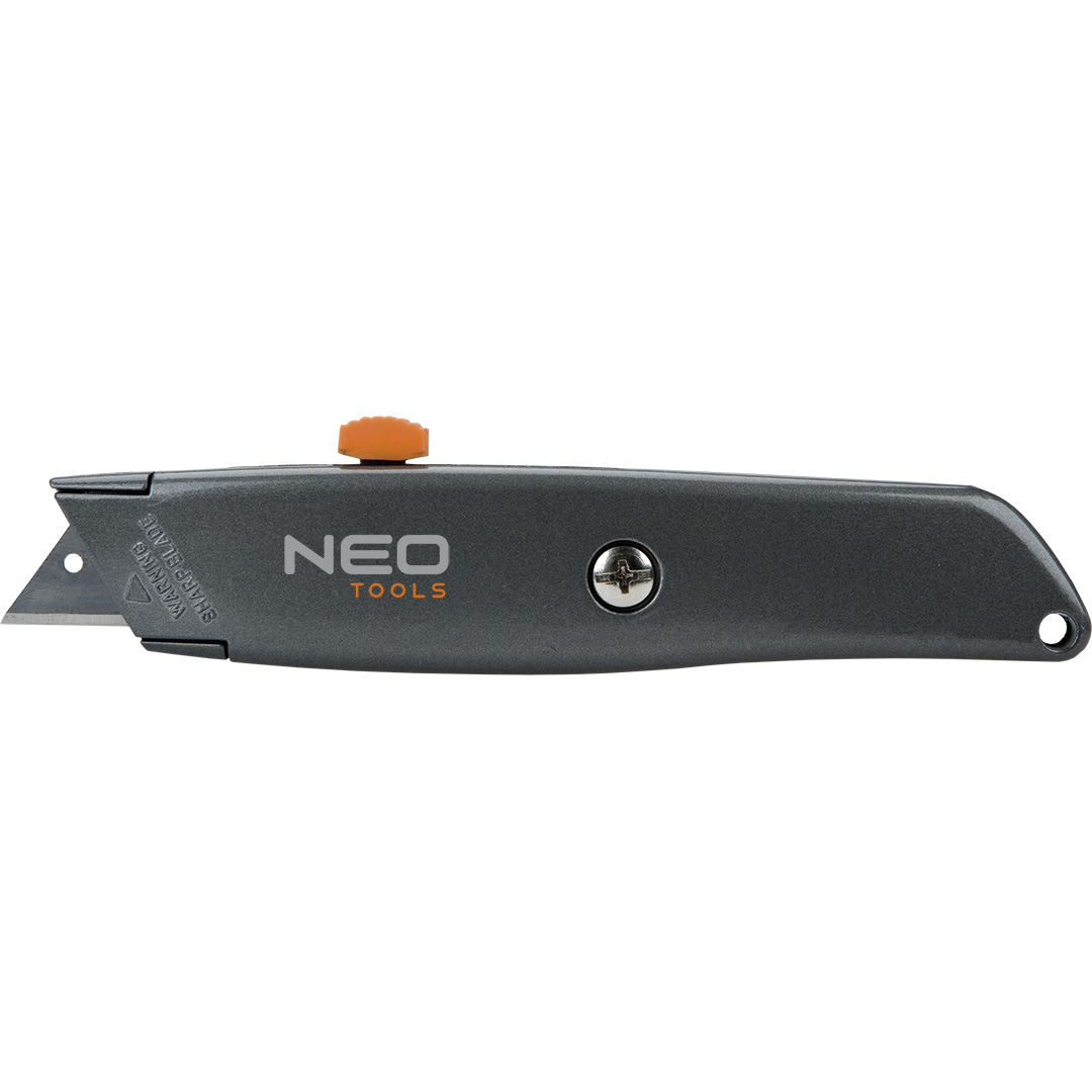 Нож с трапециевидным лезвием 18 мм, металлический корпус Neo Tools 63-702 - Фото #1