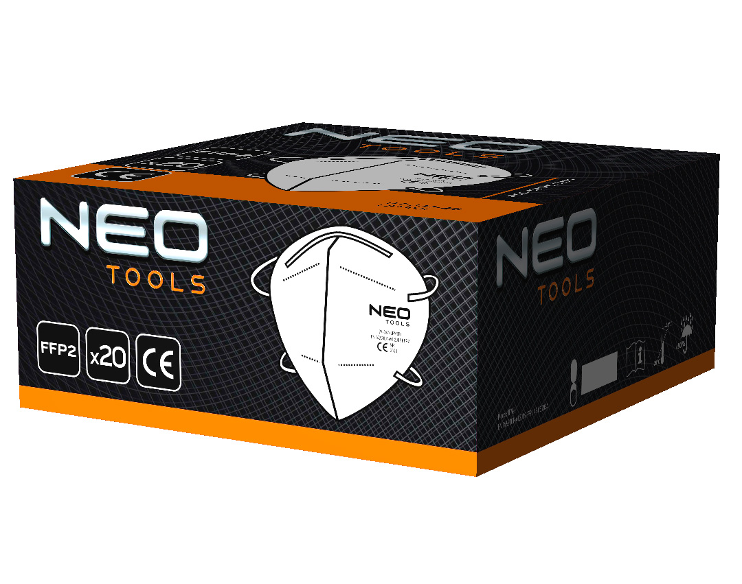 Противопылевая полумаска FFP2, 20 шт. Neo Tools 97-337-20 - Фото #4