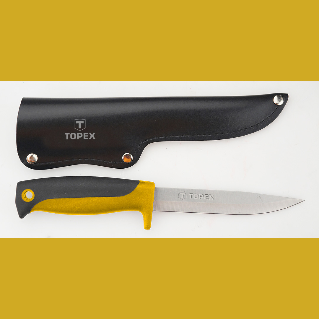 Нож универсальный, с кожанным чехлом TOPEX 98Z103 - Фото #1