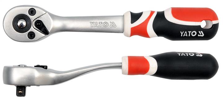 Тріскачка з пластмасовою ручкою 72 зуби, 1/4 inch, 155 мм, тримач для підвішування на гачок Yato YT-0730 - Фото #1